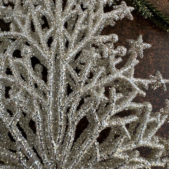 Silver Glitter Christmas Tree Ornament - Picture 5 of 9